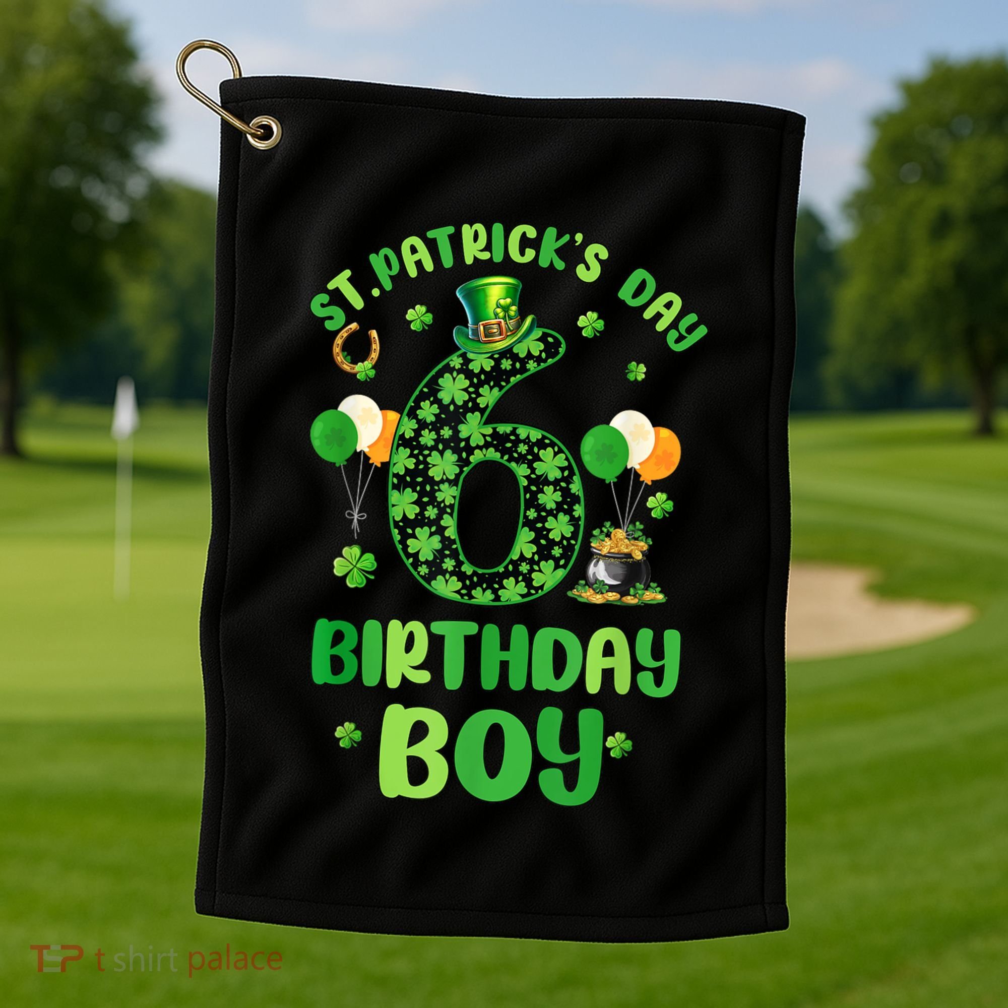 6 Years Old Girl Boy ItS My 6th Birthday St PatrickS Day Golf Towel