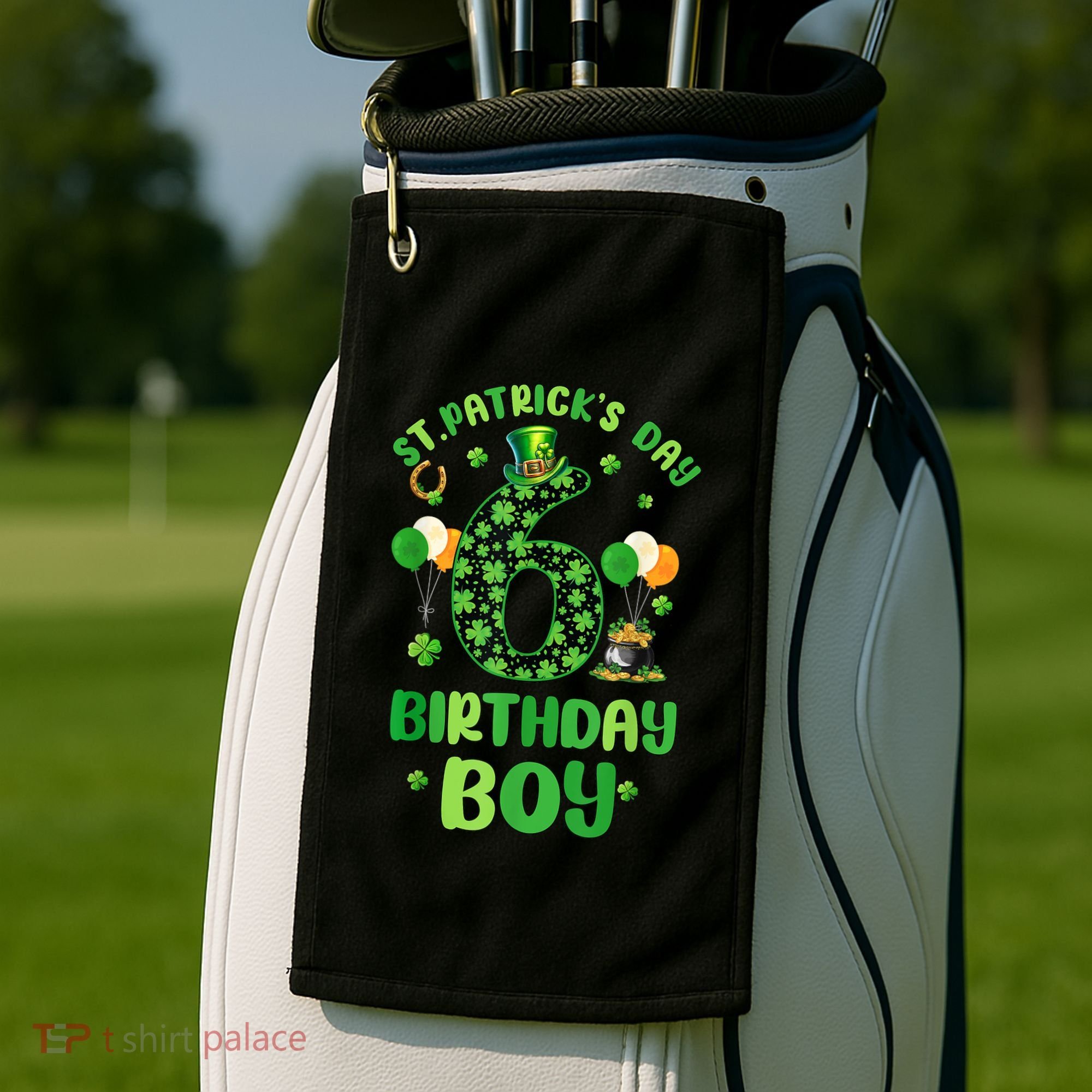 6 Years Old Girl Boy ItS My 6th Birthday St PatrickS Day Golf Towel