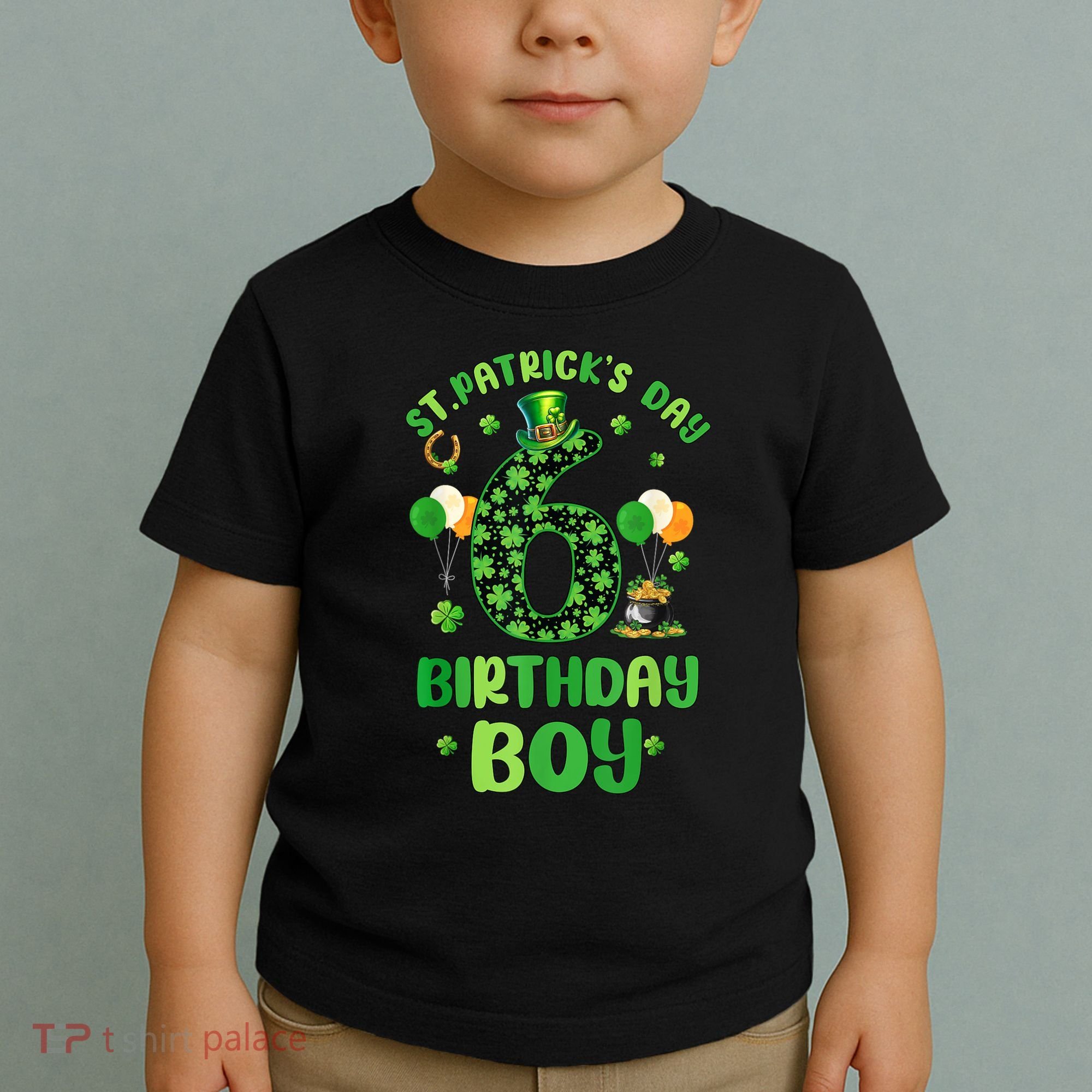 6 Years Old Girl Boy ItS My 6th Birthday St PatrickS Day Toddler T-Shirt