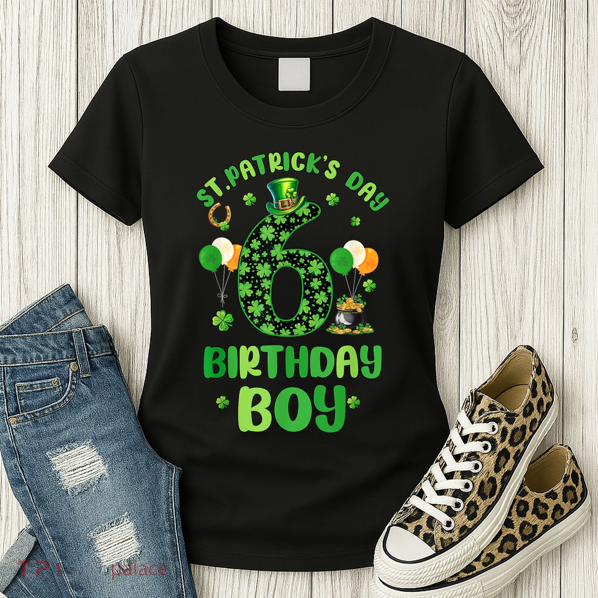 6 Years Old Girl Boy ItS My 6th Birthday St PatrickS Day Women's T-Shirt