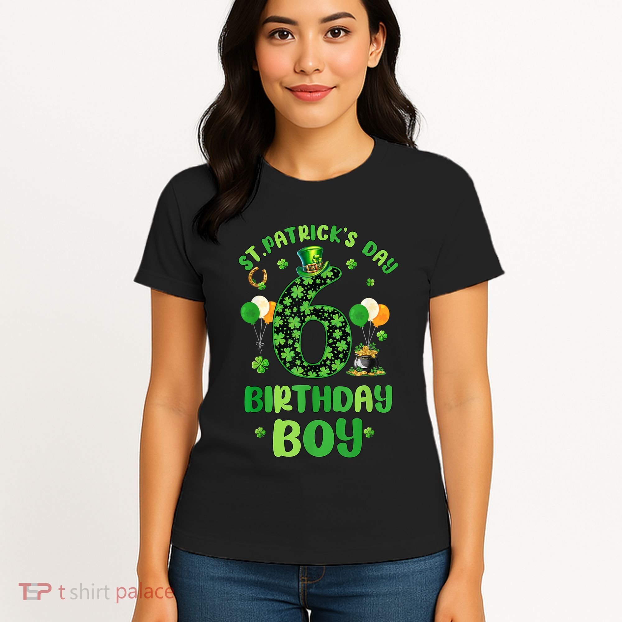 6 Years Old Girl Boy ItS My 6th Birthday St PatrickS Day Women's T-Shirt