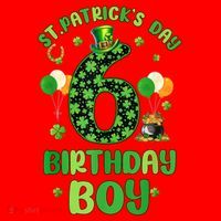 6 Years Old Girl Boy ItS My 6th Birthday St PatrickS Day Santa Hat thumb 1