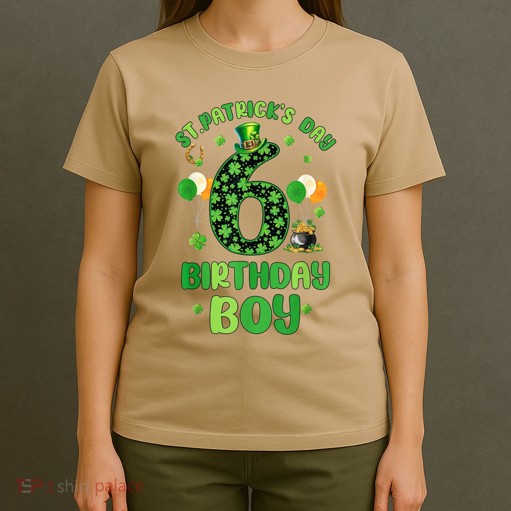 6 Years Old Girl Boy ItS My 6th Birthday St PatrickS Day T-Shirt