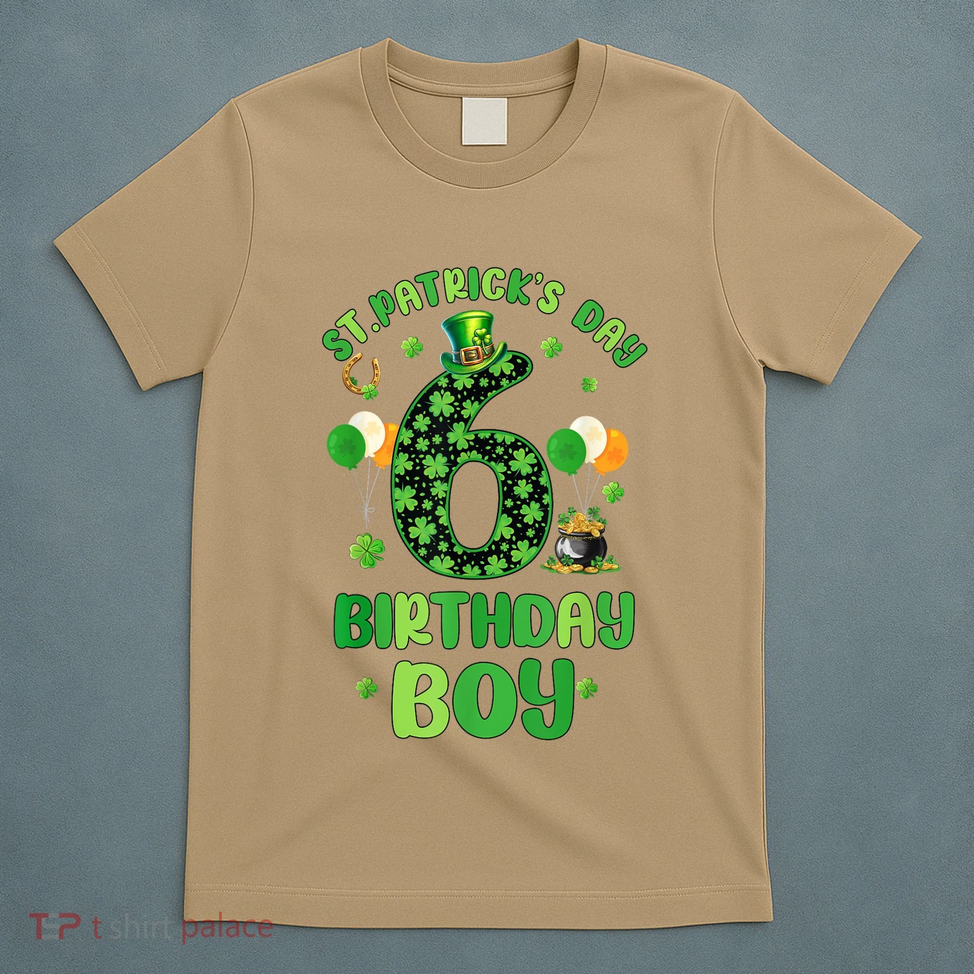 6 Years Old Girl Boy ItS My 6th Birthday St PatrickS Day T-Shirt