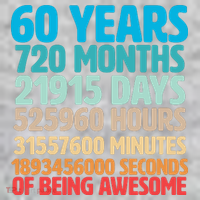 60 Years Of Being Awesome 60th Birthday Time Breakdown The Baniff Cuffed Pom Beanie thumb 2