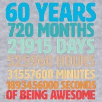 60 Years Of Being Awesome 60th Birthday Time Breakdown Women's Racerback Cropped Tank thumb 2