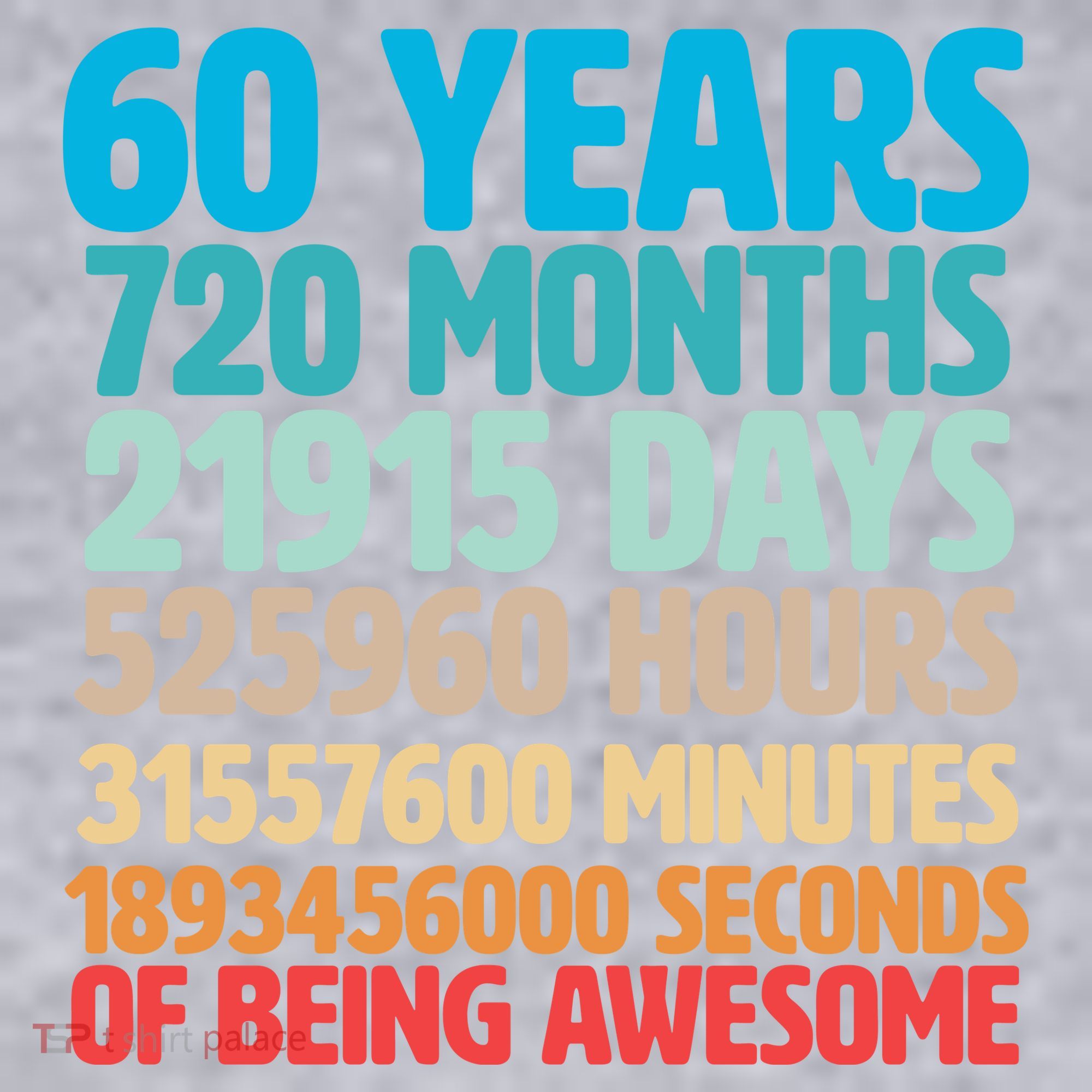 60 Years Of Being Awesome 60th Birthday Time Breakdown Women's Racerback Cropped Tank