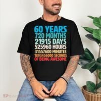 60 Years Of Being Awesome 60th Birthday Time Breakdown Comfort Colors T-Shirt thumb 3