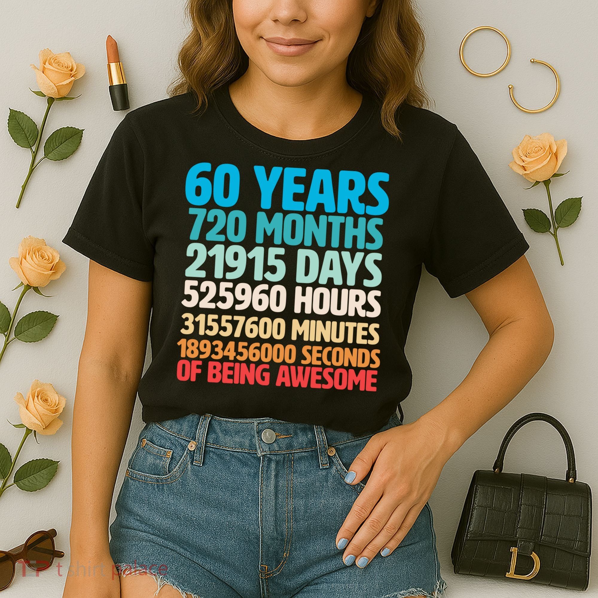 60 Years Of Being Awesome 60th Birthday Time Breakdown Comfort Colors Boxy T-Shirt