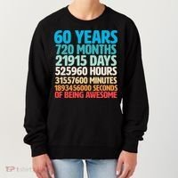 60 Years Of Being Awesome 60th Birthday Time Breakdown Women's Sweatshirt thumb 0
