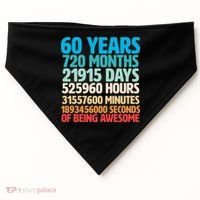 60 Years Of Being Awesome 60th Birthday Time Breakdown USA-Made Doggie Bandana thumb 0