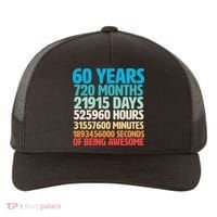 60 Years Of Being Awesome 60th Birthday Time Breakdown Yupoong Adult 5-Panel Trucker Hat thumb 0