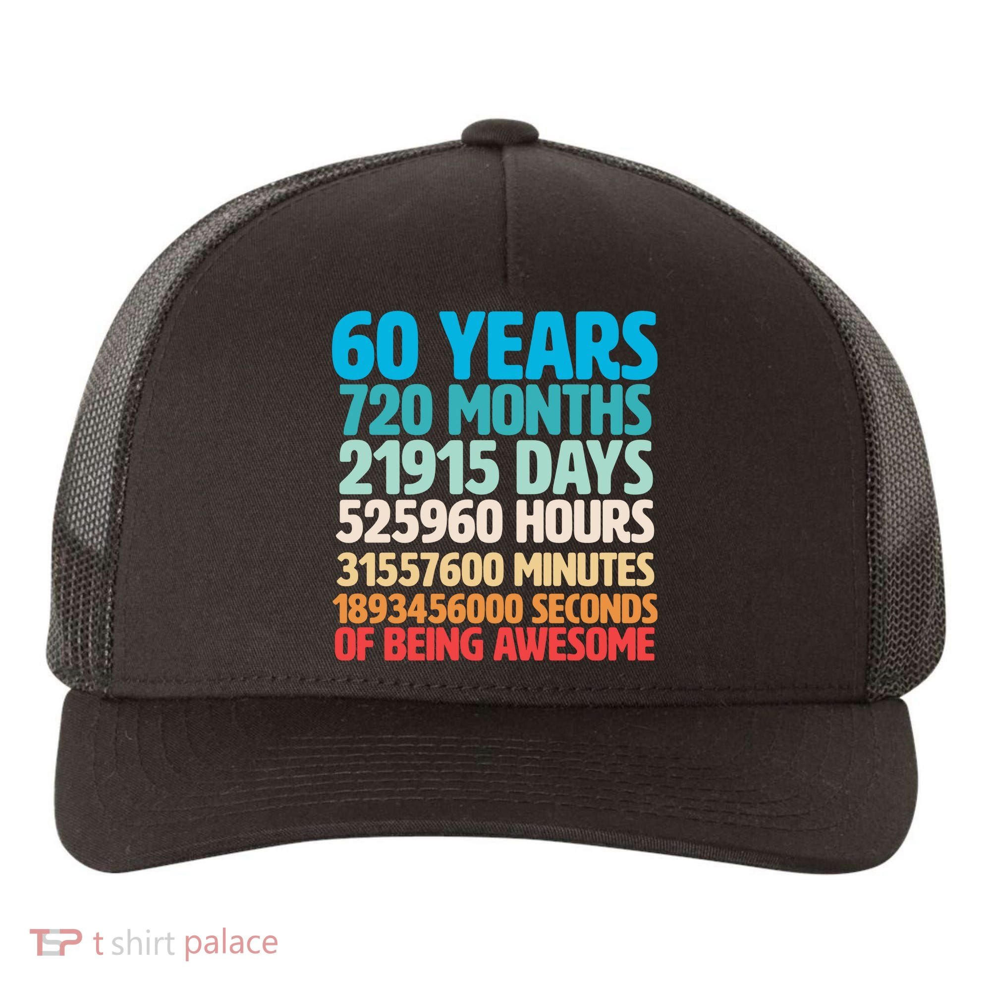 60 Years Of Being Awesome 60th Birthday Time Breakdown Yupoong Adult 5-Panel Trucker Hat