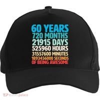 60 Years Of Being Awesome 60th Birthday Time Breakdown Five-Panel Snapback Cap thumb 0