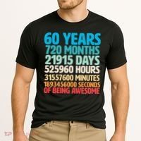 60 Years Of Being Awesome 60th Birthday Time Breakdown Cooling Performance Crew T-Shirt thumb 2