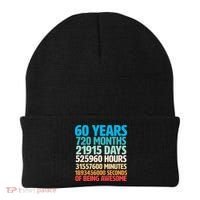 60 Years Of Being Awesome 60th Birthday Time Breakdown Beanie thumb 0
