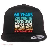 60 Years Of Being Awesome 60th Birthday Time Breakdown Flat Bill Trucker Hat thumb 0