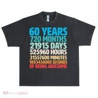60 Years Of Being Awesome 60th Birthday Time Breakdown Urban Oversized Heavyweight T-Shirt thumb 0