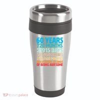 60 Years Of Being Awesome 60th Birthday Time Breakdown 16oz Travel Tumbler thumb 0