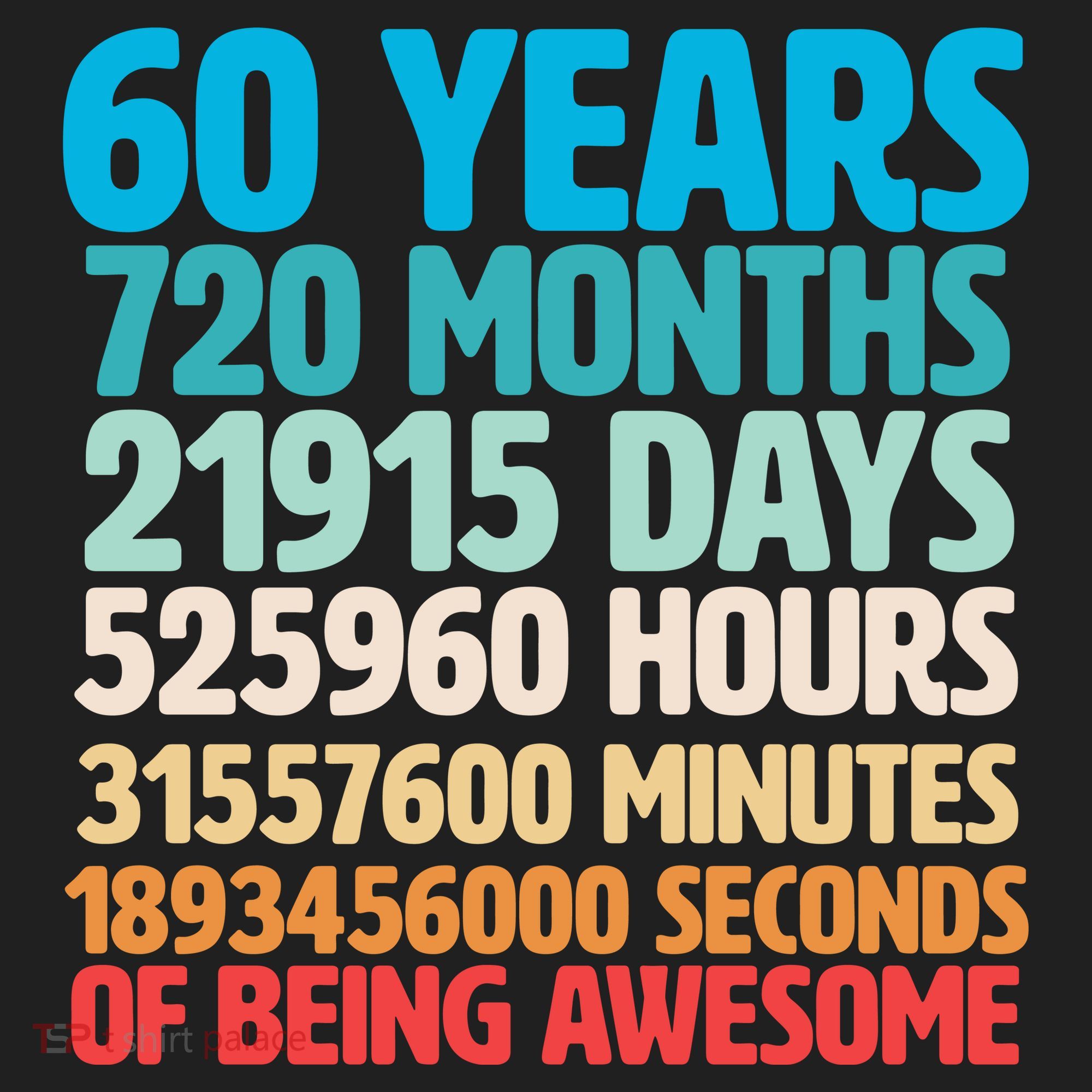 60 Years Of Being Awesome 60th Birthday Time Breakdown 24oz Duet Stainless Steel Tumbler