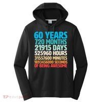 60 Years Of Being Awesome 60th Birthday Time Breakdown Performance Fleece Hoodie thumb 0