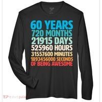 60 Years Of Being Awesome 60th Birthday Time Breakdown Zone Performance Long-Sleeve T-Shirt thumb 0
