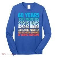 60 Years Of Being Awesome 60th Birthday Time Breakdown Long Sleeve Shirt thumb 0