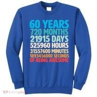 60 Years Of Being Awesome 60th Birthday Time Breakdown Sweatshirt thumb 0