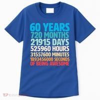 60 Years Of Being Awesome 60th Birthday Time Breakdown Tall T-Shirt thumb 0