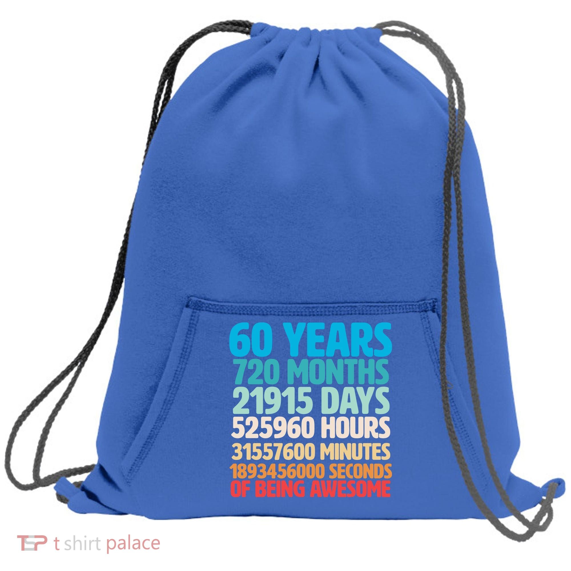 60 Years Of Being Awesome 60th Birthday Time Breakdown Sweatshirt Cinch Pack Bag
