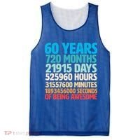 60 Years Of Being Awesome 60th Birthday Time Breakdown Mesh Reversible Basketball Jersey Tank thumb 0