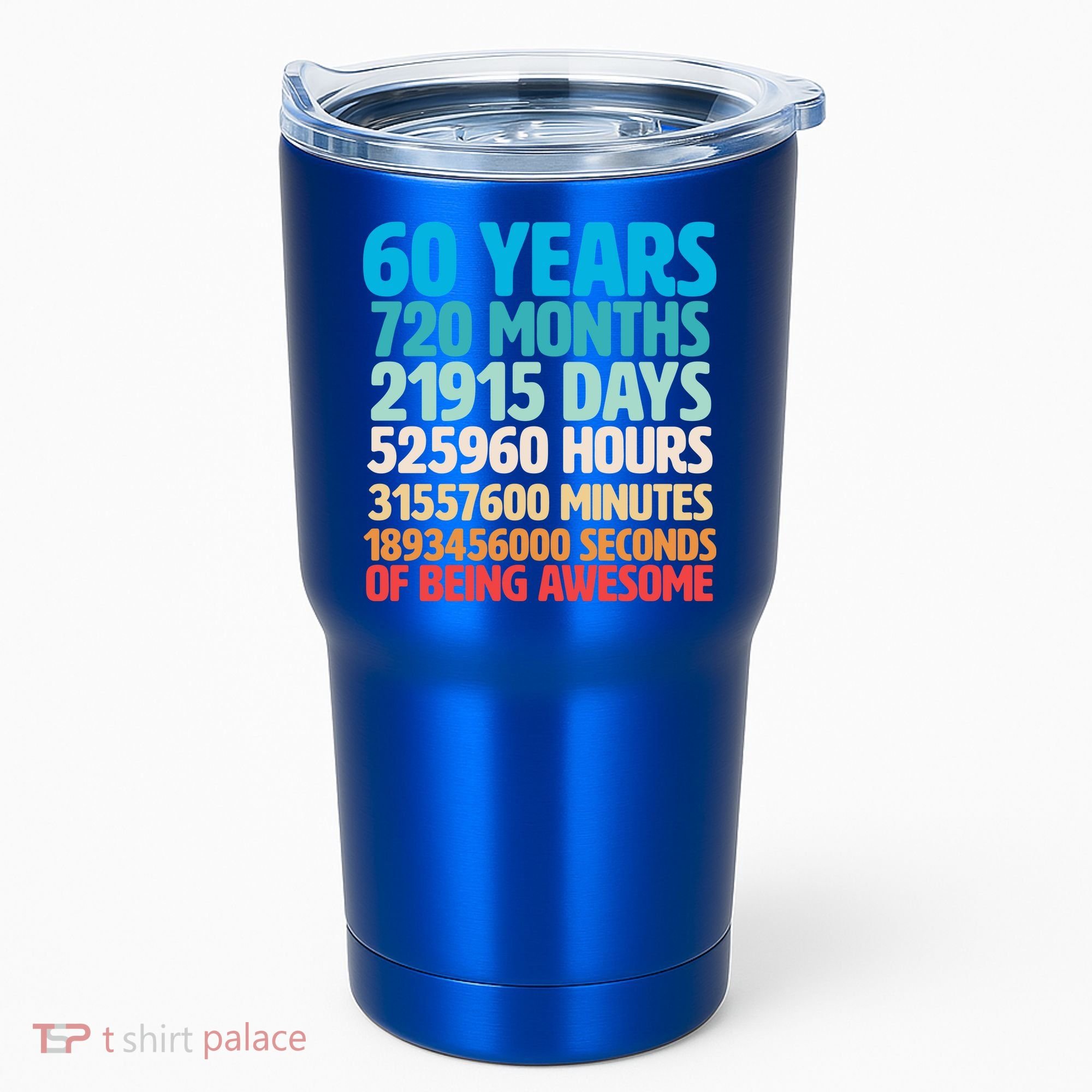 60 Years Of Being Awesome 60th Birthday Time Breakdown Tumbler