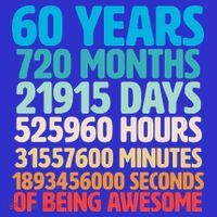 60 Years Of Being Awesome 60th Birthday Time Breakdown Magnet thumb 1