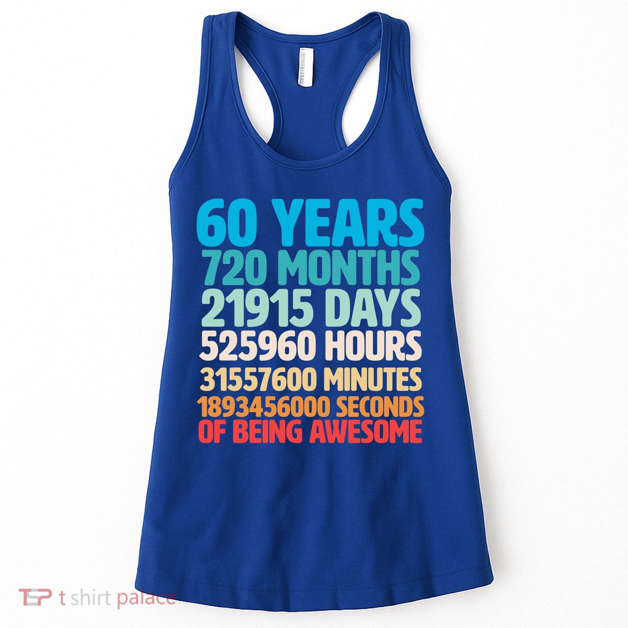 60 Years Of Being Awesome 60th Birthday Time Breakdown Women's Tank Top