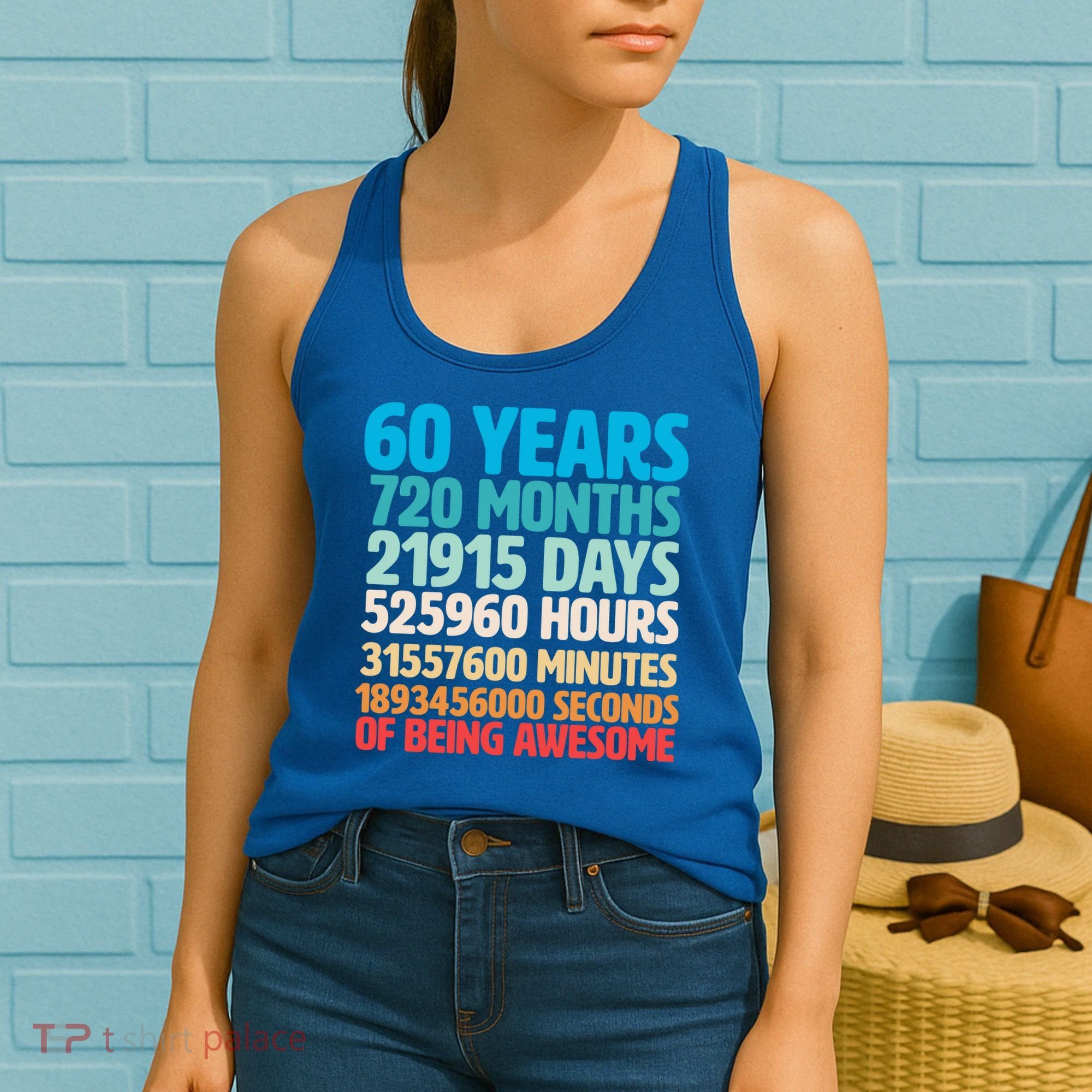 60 Years Of Being Awesome 60th Birthday Time Breakdown Women's Tank Top
