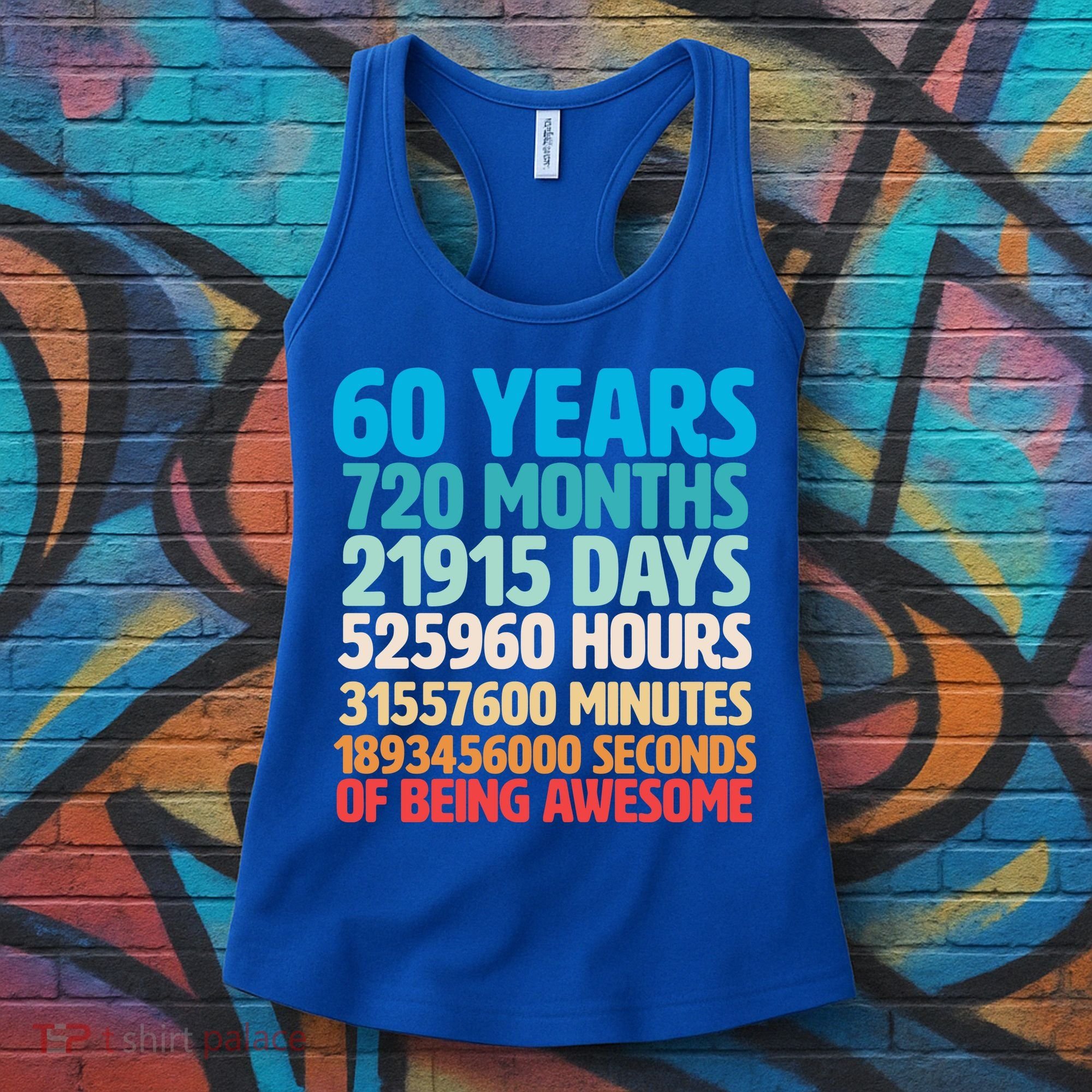 60 Years Of Being Awesome 60th Birthday Time Breakdown Women's Tank Top