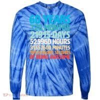 60 Years Of Being Awesome 60th Birthday Time Breakdown Tie-Dye Long Sleeve Shirt thumb 0