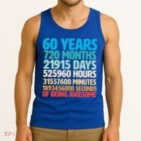 60 Years Of Being Awesome 60th Birthday Time Breakdown Tank Top thumb 3