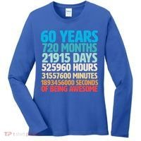 60 Years Of Being Awesome 60th Birthday Time Breakdown Women's Long Sleeve Shirt thumb 0