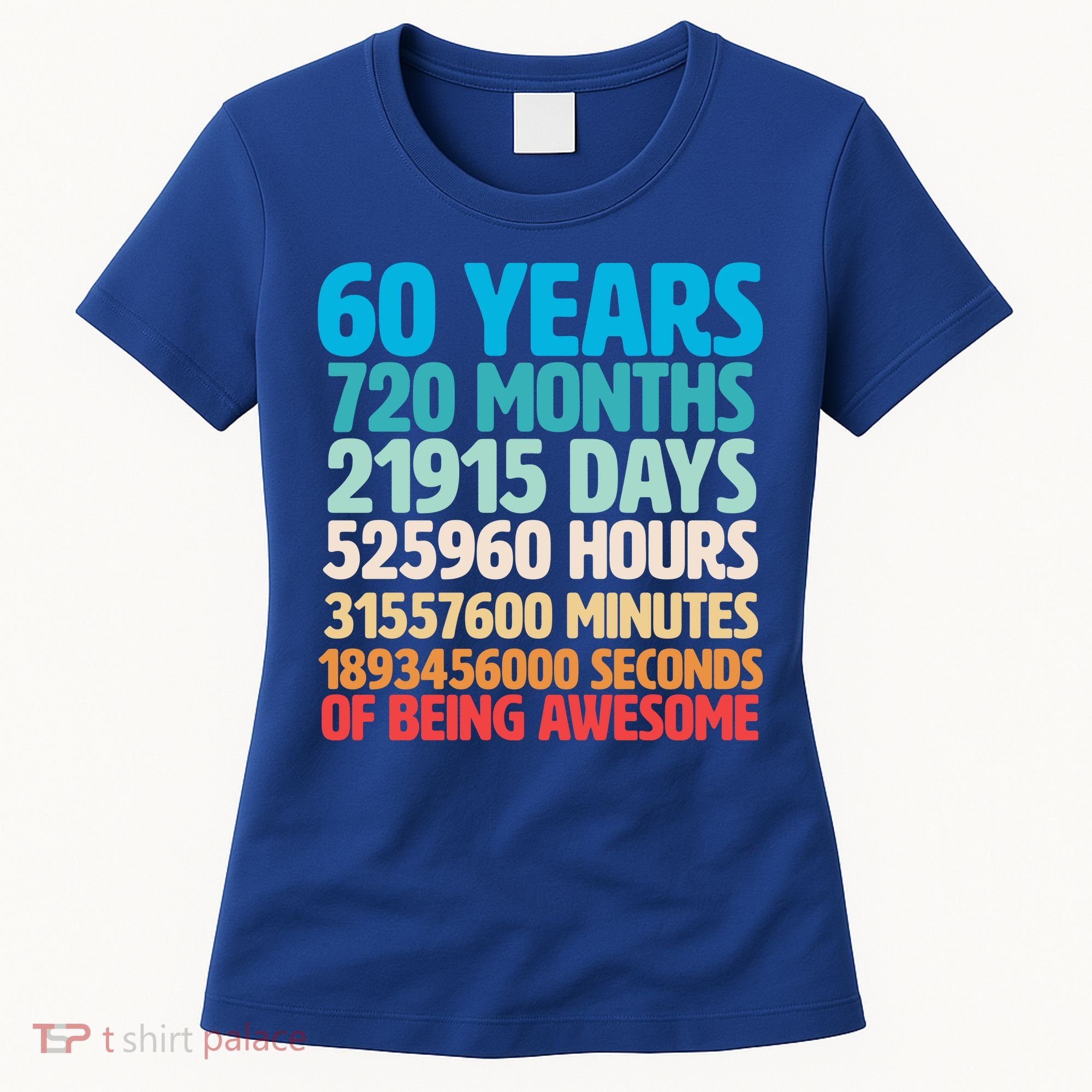 60 Years Of Being Awesome 60th Birthday Time Breakdown Women's T-Shirt