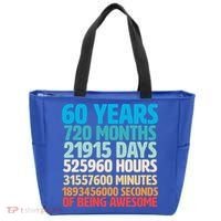 60 Years Of Being Awesome 60th Birthday Time Breakdown Tote Bag thumb 0