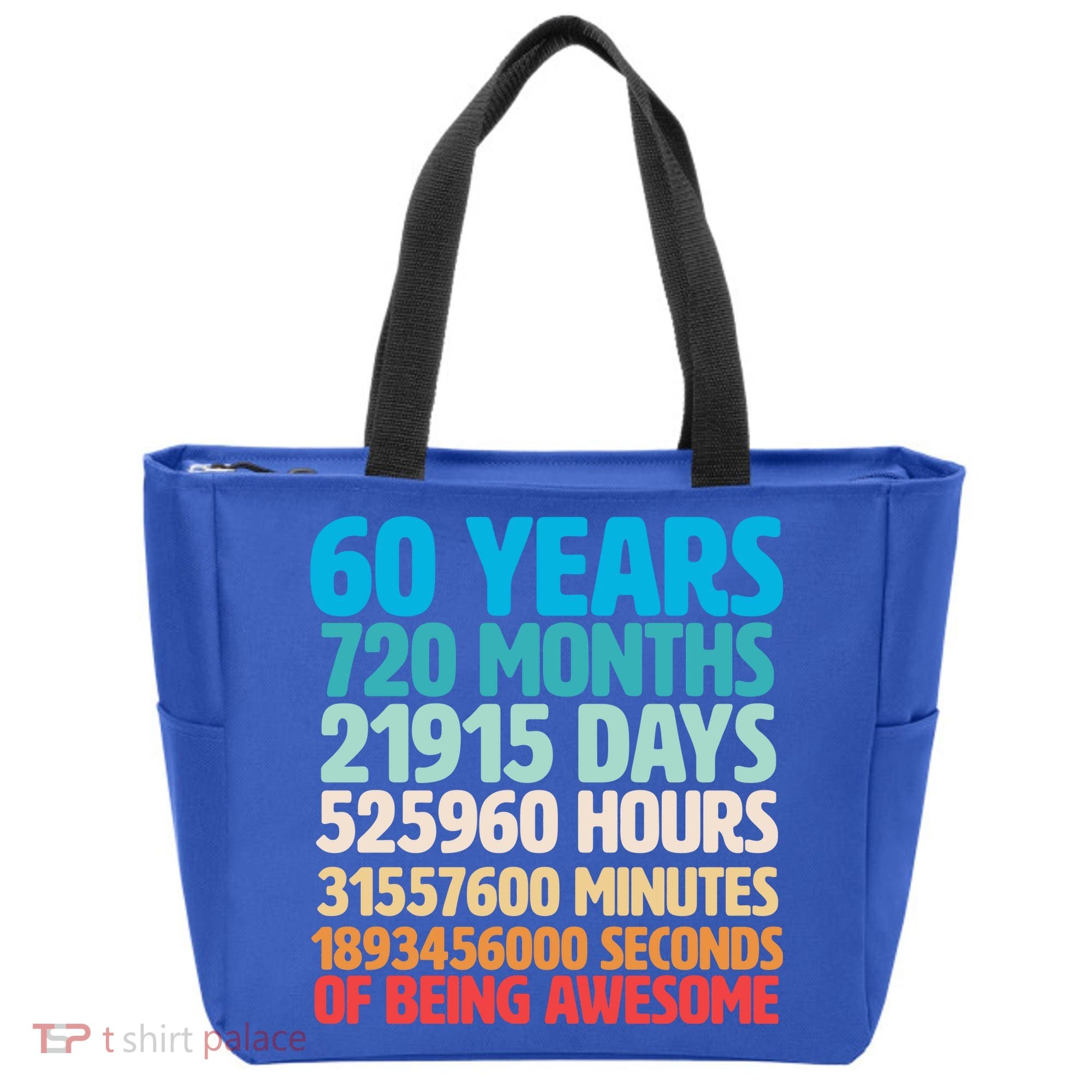 60 Years Of Being Awesome 60th Birthday Time Breakdown Tote Bag