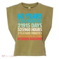 60 Years Of Being Awesome 60th Birthday Time Breakdown Garment-Dyed Women's Muscle Tee thumb 0