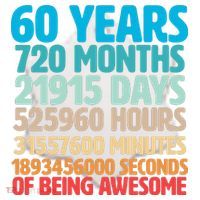 60 Years Of Being Awesome 60th Birthday Time Breakdown Ceramic Ornament thumb 2