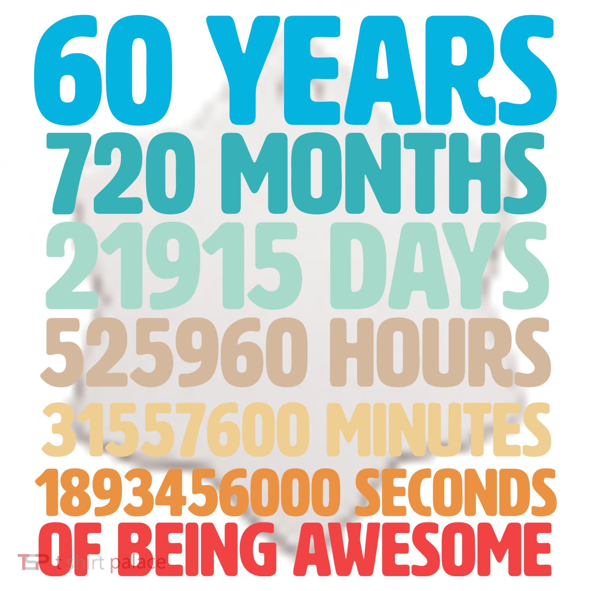 60 Years Of Being Awesome 60th Birthday Time Breakdown Ceramic Ornament