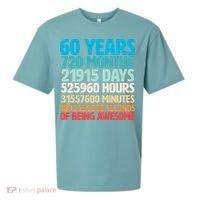 60 Years Of Being Awesome 60th Birthday Time Breakdown Sueded Cloud Jersey T-Shirt thumb 0