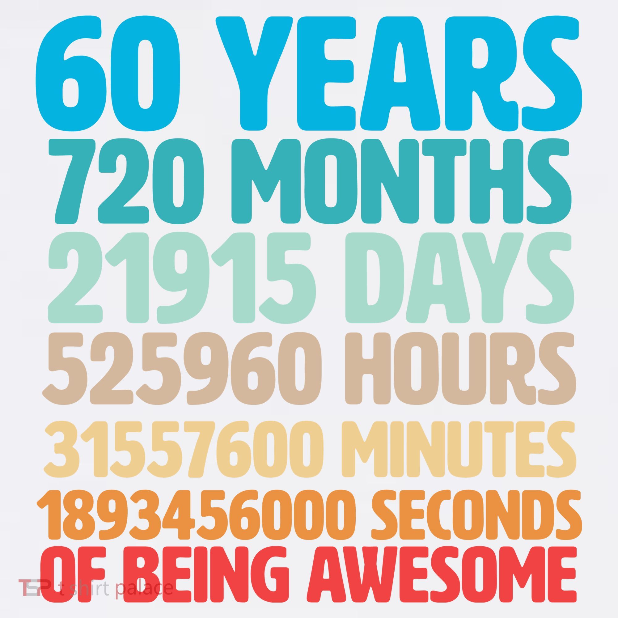 60 Years Of Being Awesome 60th Birthday Time Breakdown Garment-Dyed Sweatshirt