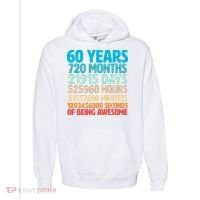 60 Years Of Being Awesome 60th Birthday Time Breakdown Comfort Colors Garment-Dyed Hooded Sweatshirt thumb 0