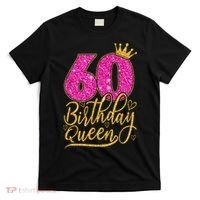 60 Year Old Gifts 60th Birthday Queen Diamond Crown Pink T-Shirt thumb 0