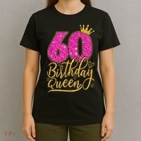 60 Year Old Gifts 60th Birthday Queen Diamond Crown Pink T-Shirt thumb 4